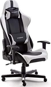 DX Racer 6 62506SW5 - Silla gaming, color negro/blanco, 78 x 52 x 124-134 cm