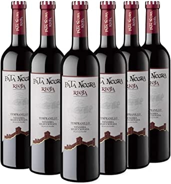 Pata Negra Vendimia Seleccionada - Vino Tinto D.O Rioja, Pack de 6 Botellas x 750 ml