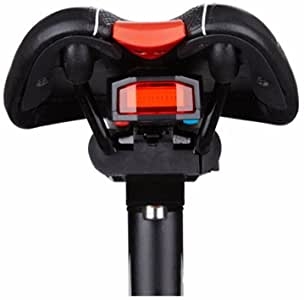 OUTERDO - Luz trasera de bicicleta, USB recargable, led inteligente, alarma antirrobo inalámbrica, resistente al agua