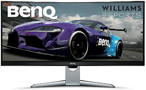 BenQ EX3501R - Monitor Curvo Gaming (Ultra WQHD 100 Hz HDR, 21:9, 3440 x 1440, Free-Sync, 1800R, HDMI, Display Port, USB-C), Negro, Plata, 35"