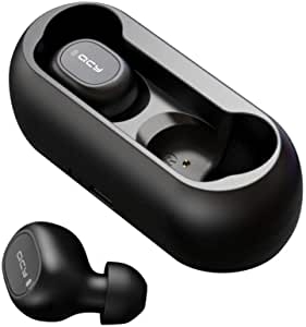 Auriculares Bluetooth, HOMSCAM Auriculares inalámbricos QCY Bluetooth 5.0 Sonido Estéreo Auricular Mini Twins In-Ear Auriculares Carga Rapida Resistente al Agua con Caja de Carga