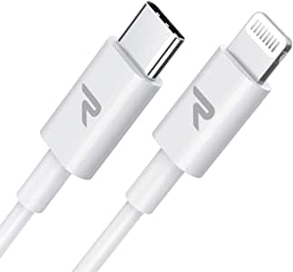 Cable USB C a Lightning Rampow [Apple MFi Certificado] Cable iPhone 11 Tipo C Power Delivery 18W 3A, Compatible con iPhone X/iPhone XS/iPhone XS MAX/iPhone XR/iPhone 8, iPad Pro 10.5/12.9, iPad Air-1M