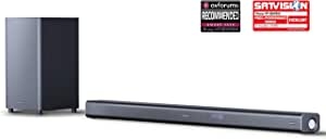 SHARP HT-SBW800, 5.1.2 Dolby Atmos Engine - Barra de Sonido con Subwoofer inalámbrico, Bluetooth, Sonido Surround 3D y experiencia 4K, HDMI ARC/CEC y Potencia Total de 570 W, Color Negro