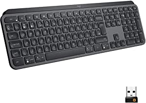 Logitech MX Keys Advanced Teclado Inalámbrico, Bluetooth, Clara Respuesta Táctil, Retroiluminación, USB-C, PC/Mac/Portátil, Windows/Linux/IOS/Android, Disposición QWERTY Español, color Negro