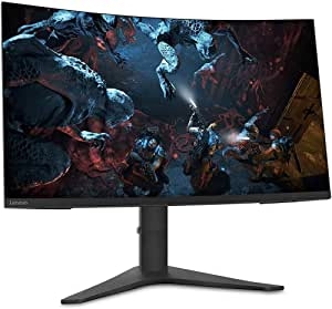 Lenovo G32qc-10 - Monitor Gaming curvo de 31.5" QHD, 2560x1440, 16:9, HDMI+DP, FreeSync, 144Hz, 1 ms, 3 lados sin bordes, inclinación y altura ajustable, antirreflejo, Negro