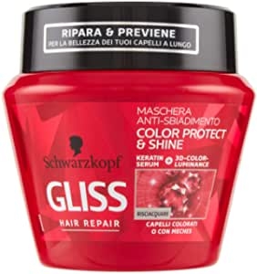 testanera Gliss Hair Repair con keratina líquida, máscara anti-sbiadimento, 300 ml – [3 unidades]