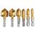 Drillpro 6Pcs 6-19mm Broca avellanadora 5 flautas Vástago hexagonal Juego de cortador de chaflán recubierto de titanio