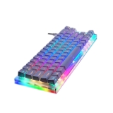K66 66Key Tyce-C Interruptor Gateron con retroiluminación RGB con cable Mecánico Gaming Teclado con base cristalina para