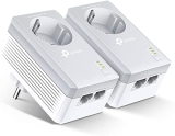 TP-Link TL-PA4020P Kit Powerline con enchufe adicional, AV 600 Mbps en Powerline, 2 puerto ethernet, homeplug AV, sin wifi, solución para dispositivos con cable como PC, decodificador Sky, PS4, Blanco