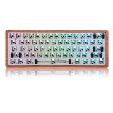 [Versión de madera Caso] Geek Customized GK61 Hot Swappable 60% RGB Teclado Kit personalizado Bluetooth con cable Montaj